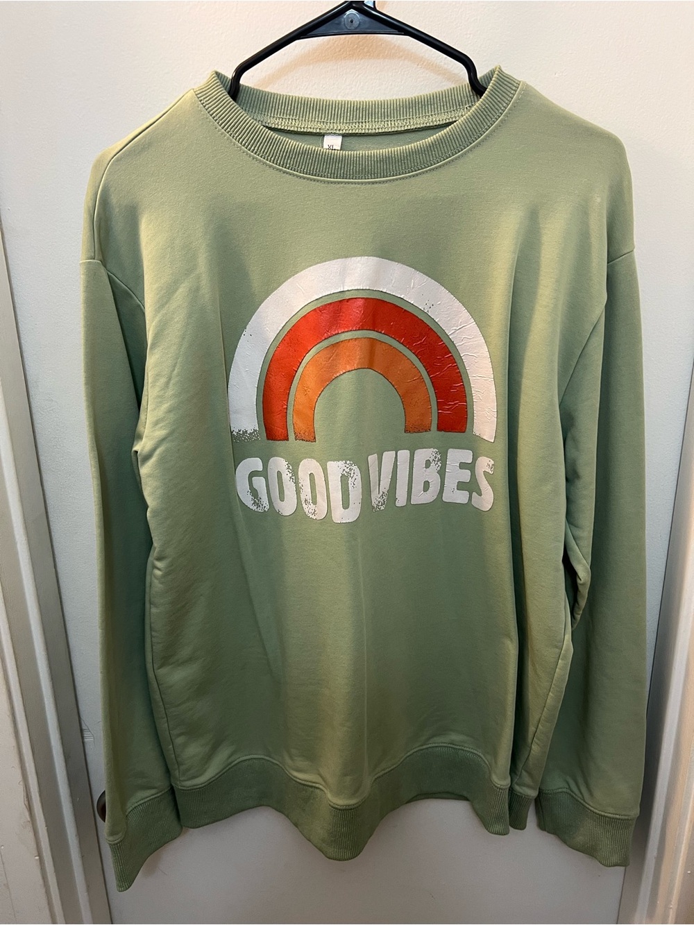 Women’s Sage 'Good Vibes' Graphic Crewneck Sweatshirt